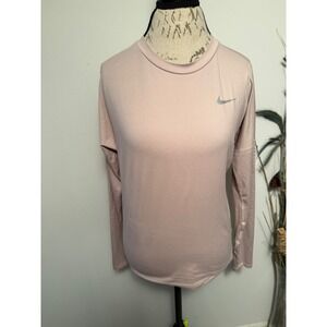 Nike Dri-FIT Running Top Long‎ Sleeve Shirt Womens Small Pink Athletic